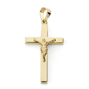 Cruz  de Oro 18 Kilates Con Cristo