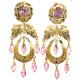 Pendientes Oro de 18 Kilates Mantilla Rosa