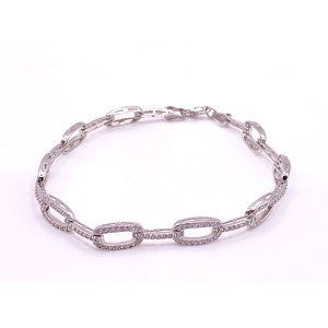 Pulsera de Oro Blanco 18 KILATES Circonitas