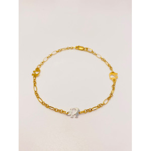 Pulsera de Oro 18 KILATES con Elefantes