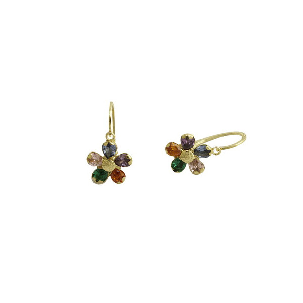 Pendientes de Oro 18 Kilates Flores