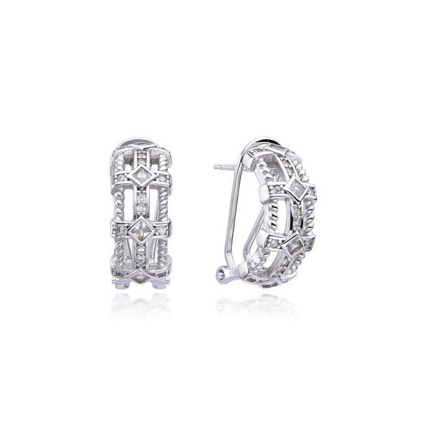 Pendientes plata circonita mujer