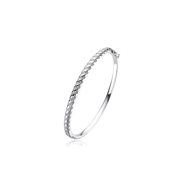 Pulsera rígida plata de Ley con circonita