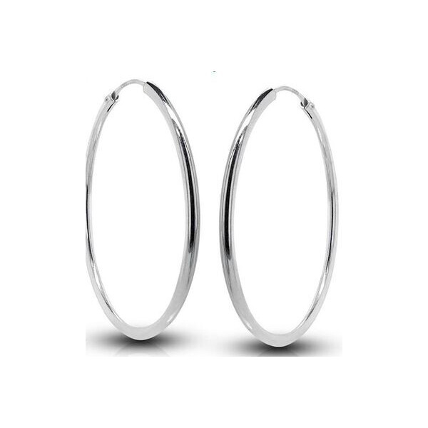 Pendientes de plata aros lisos de tubo 2.5x70