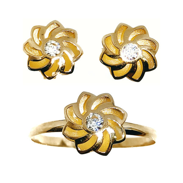 Conjunto de Oro 18 Kilates con Circonitas