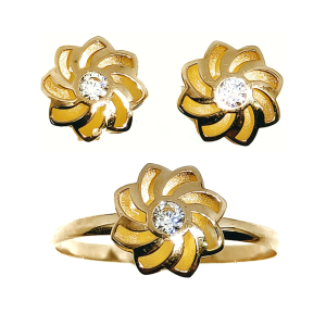 Conjunto de Oro 18 Kilates con Circonitas