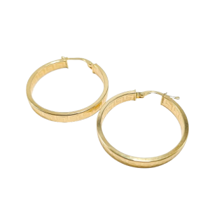 Pendientes Aros de Oro de 18 Kilates con Greca