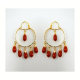 Pendientes Aros de Oro de 18 Kilates 6 Colgantes Rojo