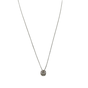 Gargantilla de Oro Blanco 18 Kilates Punto de Luz Diamante