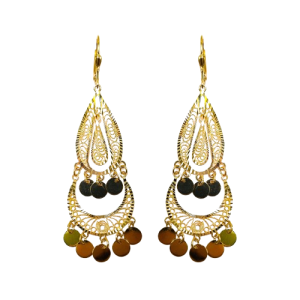 Pendientes Oro 18 Kilates Largo Filigrana