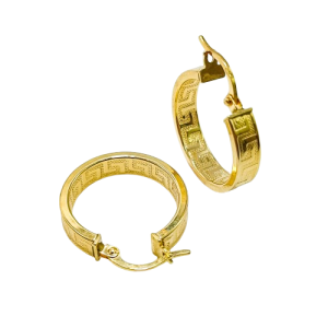 Pendientes de Oro de 18 Kilates Aros Greca