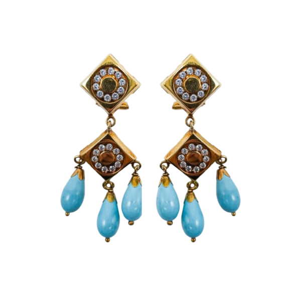 Pendientes de Oro de 18 Kilates Mantilla