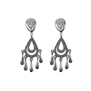 Pendientes de Oro Blanco 18 KILATES Mantilla