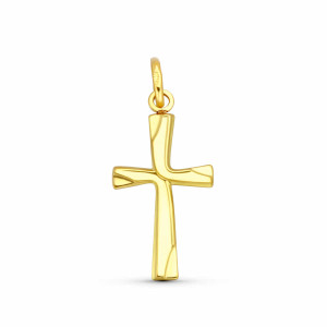 Cruz de Oro 18 Kilates Ondas