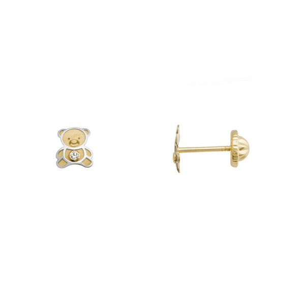 Pendientes de Oro 18 KILATES Osito Bicolor