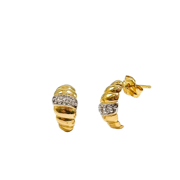 Pendientes Oro de 18 Kilates Curvos