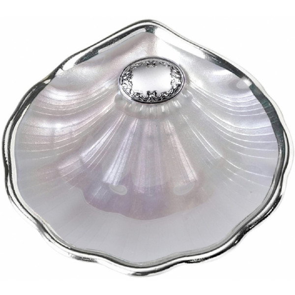 Concha de Bautismo Cristal y Nacar con Baño de Plata Concha de Bautismo Cristal y Nacar con Baño de Plata