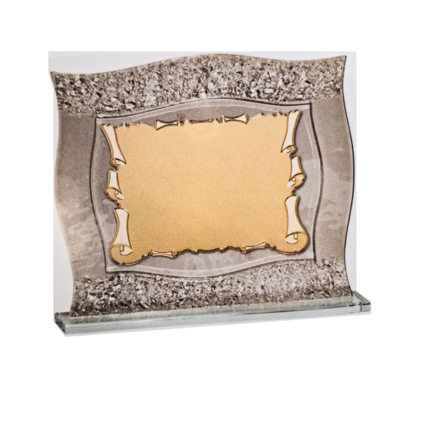 Placa Homenaje Cristal Murano - Aluminio Placa Homenaje Cristal Murano - Aluminio