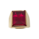 Sortija de Oro de 18 Kilates Sello Hombre Piedra Roja