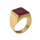 Sortija de Oro de 18 Kilates Sello Hombre Piedra Roja