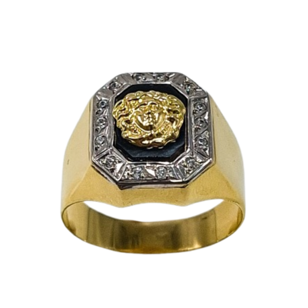Sortija Sello de Oro Bicolor 18 Kilates con Medusa Sortija Sello de Oro Bicolor 18 Kilates con Medusa