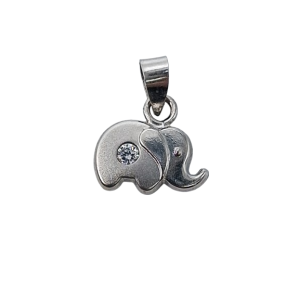 Colgante Oro Blanco de 18 Kilates Elefante Suerte