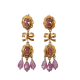 Pendientes de Oro de 18 Kilates Cubanas Rosa