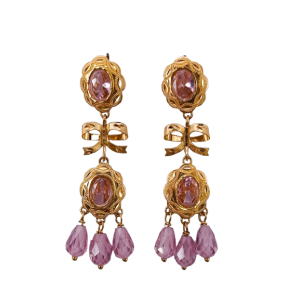 Pendientes de Oro de 18 Kilates Cubanas Rosa