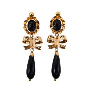 Pendientes de Oro de 18 Kilates Cubanas Negras