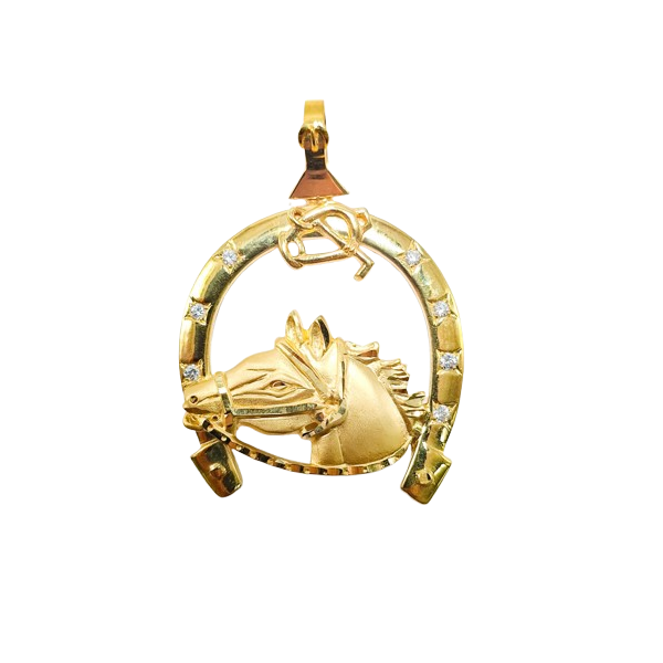 Colgante de Oro de 18 Kilates Herradura Caballo
