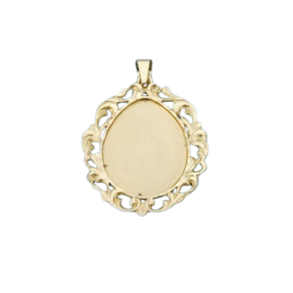 Colgante de Oro 18 Kilates Placa con Orla