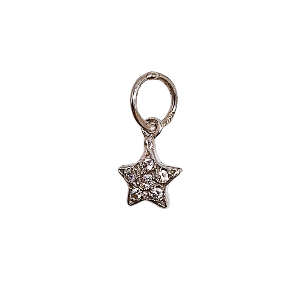 Colgante Oro Blanco 18 KILATES  Estrella Circonitas Mini