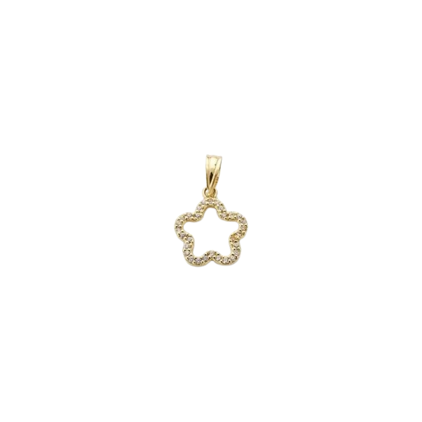 Colgante de Oro de 18 Kilates Flor Circonitas