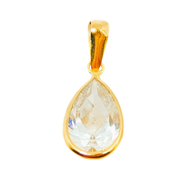Colgante de Oro 18 Kilates Lagrima Circonita