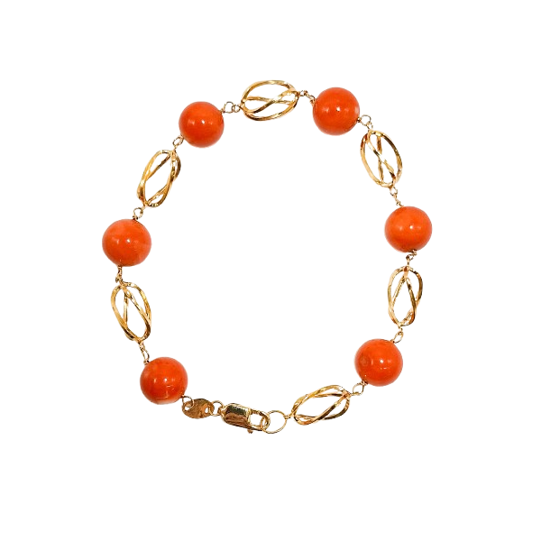 Pulsera de Oro de 18 kilates y Corales Pulsera de Oro de 18 kilates y Corales