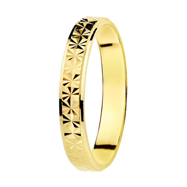 Alianza Oro Amarillo 18 Kilates Estrellas 3mm