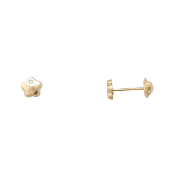 Pendientes de Oro de 18 Kilates Flor