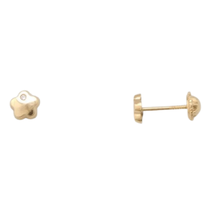 Pendientes de Oro de 18 Kilates Flor