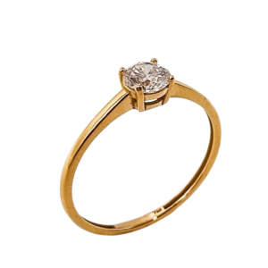 Sortija de Oro de 18 Kilates y Diamante
