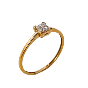 Sortija de Oro de 18 Kilates y Diamante