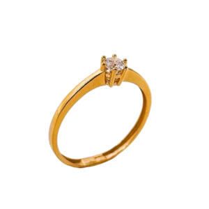 Sortija de Oro de 18 Kilates y Diamante