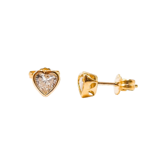 Pendientes de Oro de 18 Kilates y Diamante Corazón