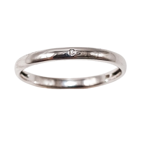 Alianzas de Oro Blanco de 18 Kilates y Diamante 2.5mm