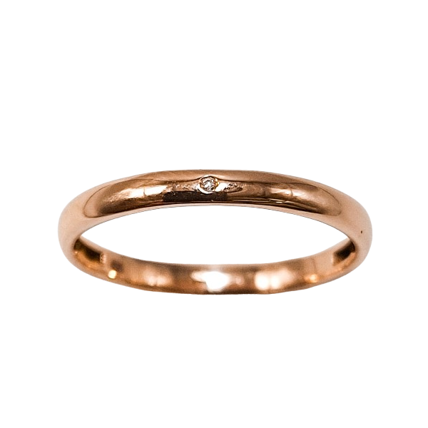 Alianzas de Oro Rosa de 18 Kilates y Diamante 2.5mm