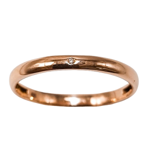 Alianza de Oro Rosa de 18 Kilates y Diamante 2.5mm