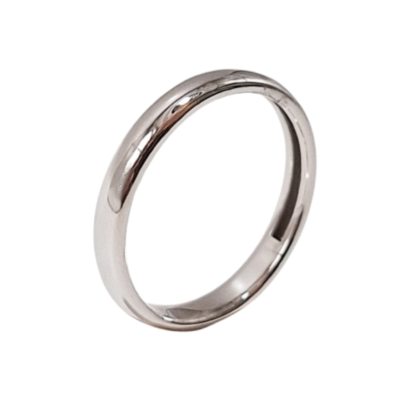 Alianza de Oro Blanco de 18 Kilates 3mm Alianza de Oro Blanco de 18 Kilates 3mm