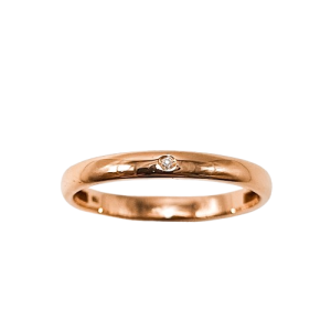 Alianza de Oro Rosa de 18 Kilates y Diamante 3mm