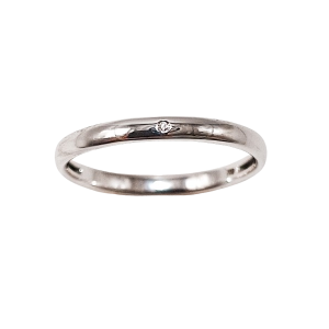 Alianzas de Oro Blanco de 18 Kilates y Diamante 3mm
