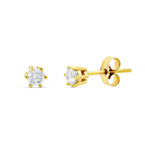Pendientes de Oro Amarillo de 18 Kilates y Diamantes