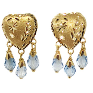 Pendientes Oro de 18 Kilates Corazón Grande